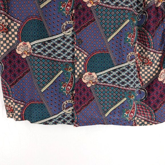 PACSUN Shirt Men's M Multicolor Abstract Short‎ Sleeve Loop Camp Collar Rayon - Picture 2 of 15